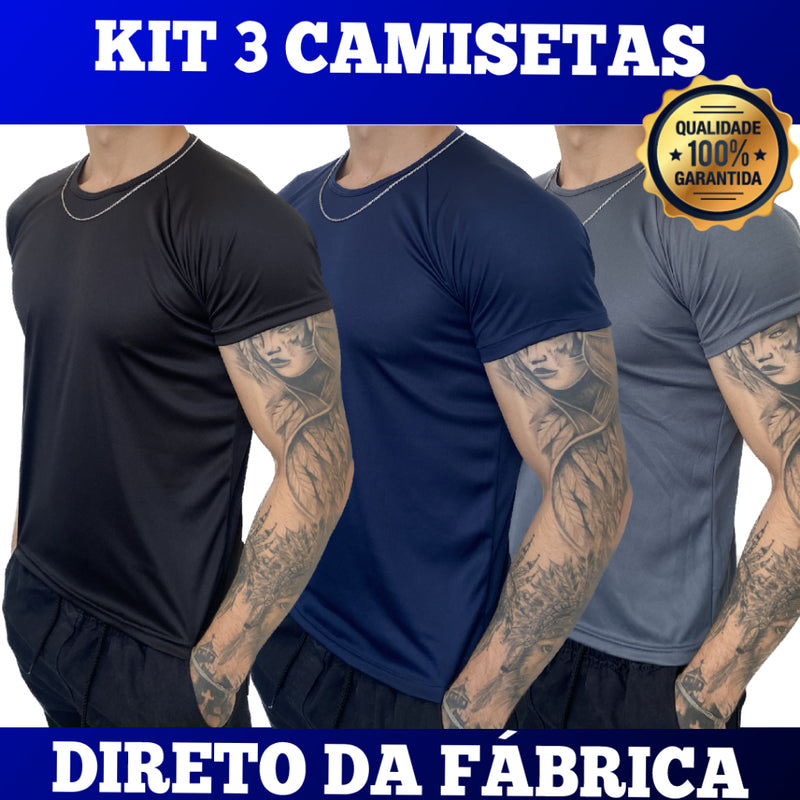 Camisetas Dry Fit Masculina - Compre 1 Leve 3